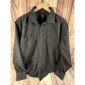 UNTUCKit Mens XL Button Down Shirt Long Sleeve Hemsworth Dark Gray Relaxed Fit